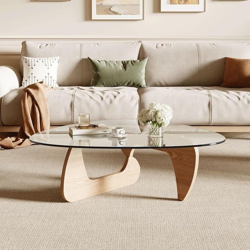 Modern glass coffee table - glass,