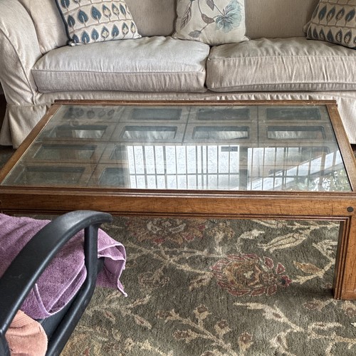 Rectangular wood coffee table - coffee,
