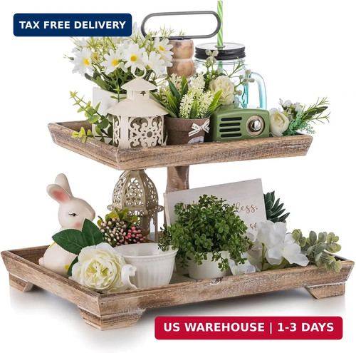 Tiered decorative tray stand - 2,