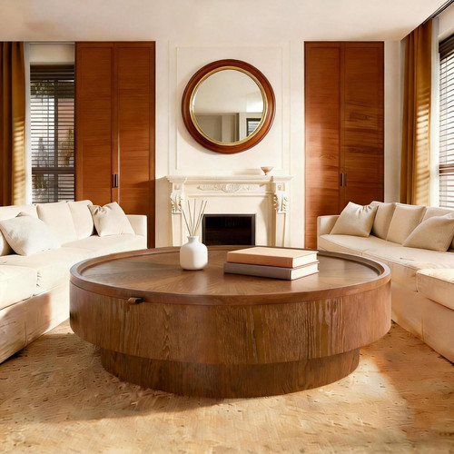 Luxury round drum coffee table - drum,