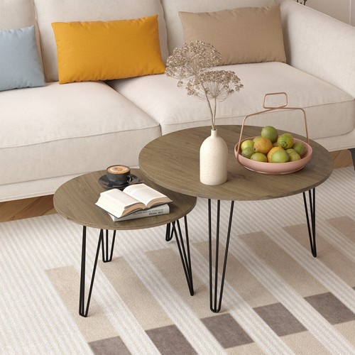 Round nesting coffee table set - nesting,