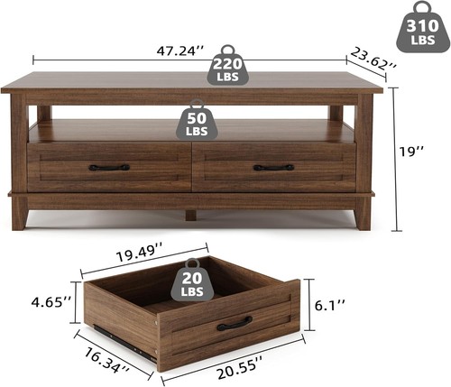Wood coffee table solid - coffee,
