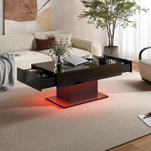 Coffee table with - led, light